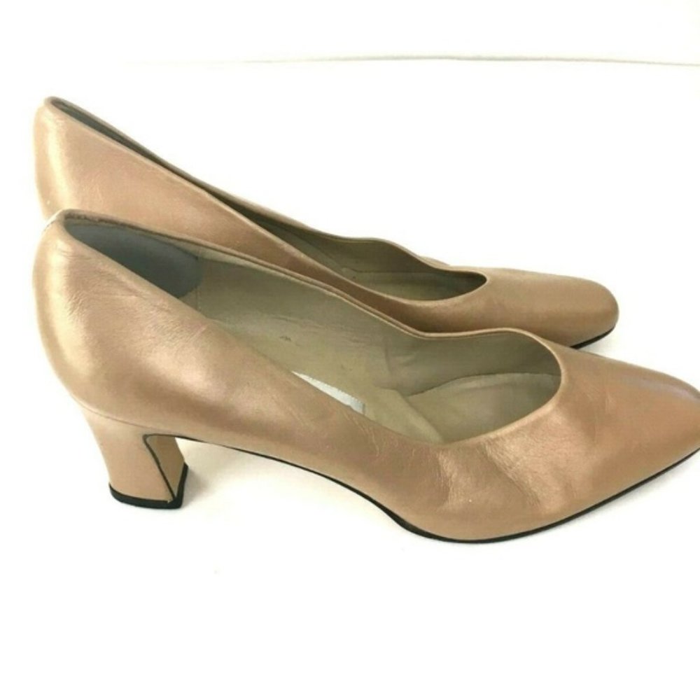 Etienne Aigner Leather Taylor Block Heel Shoes 10